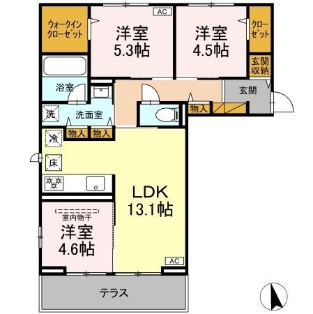サニーコート 303号室 間取り