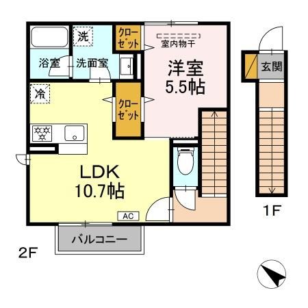 オラシオン 202号室 間取り