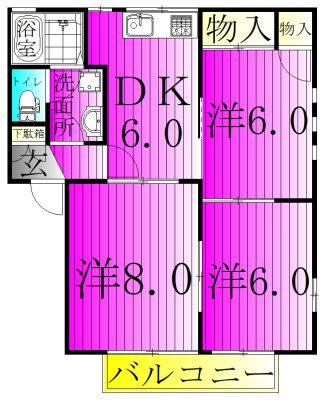 エントピア香取Ｂ 102号室 間取り