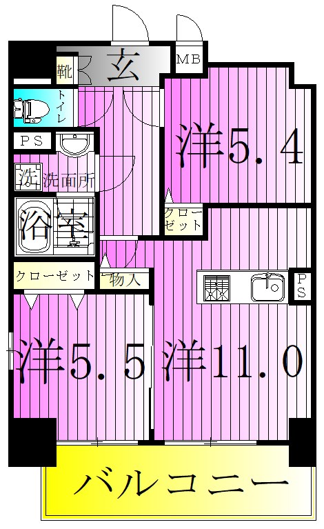 Ｐａｒ　Ｂｏｎｈｅｕｒ（パル　ボヌール）  間取り図