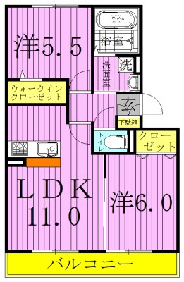 エクレールB 305号室 間取り
