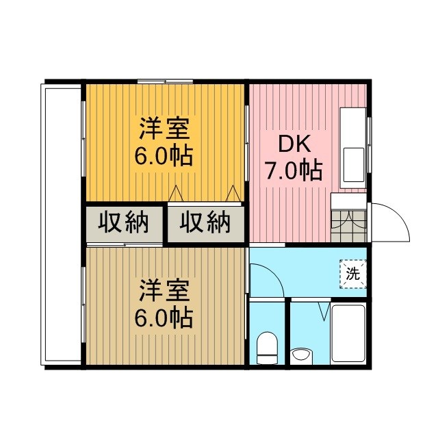 ハイツみのり 102号室 間取り