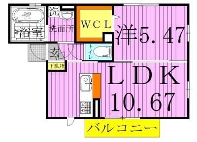 Azalea辻前　Ｂ 101号室 間取り