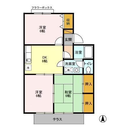 インペリアルヒルズ 105号室 間取り