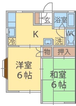 ポワール弐番館 105号室 間取り