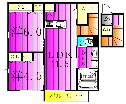 ＨＥＢＥＬ　ＭＡＩＳＯＮ　ｉ 201号室 間取り