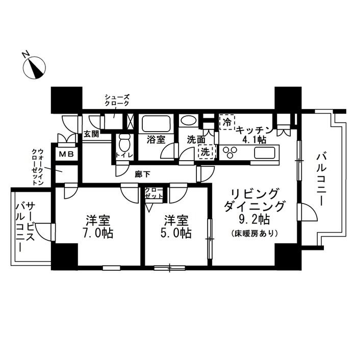 レジディア町屋 間取り図