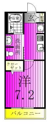 オリエンス 107号室 間取り