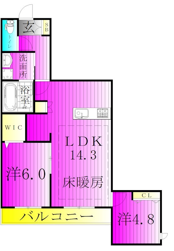（仮称）柏市千代田１丁目メゾン 305号室 間取り