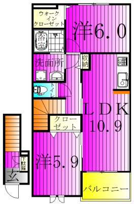フォーシーズンズⅠ 203号室 間取り