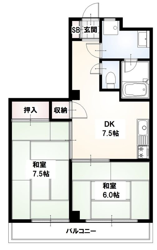 グレース寿 203号室 間取り