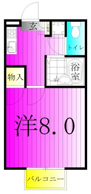 アブニールⅢ 107号室 間取り