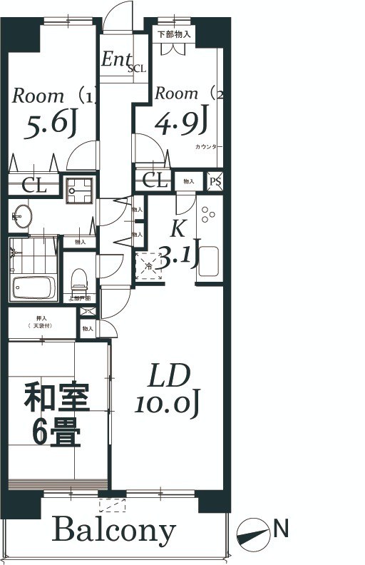 白井ロジュマン 625号室 間取り