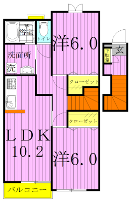 ソレイユ2 204号室 間取り
