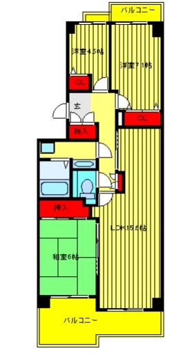 パークハウス新松戸311 402号室 間取り