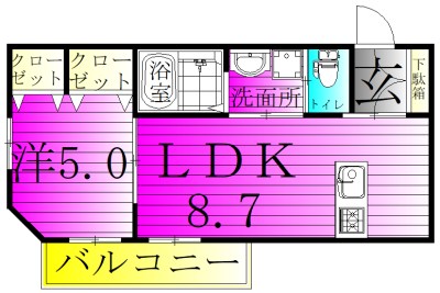 メゾン・ドゥ・アッシュ柏Ⅱ 201号室 間取り