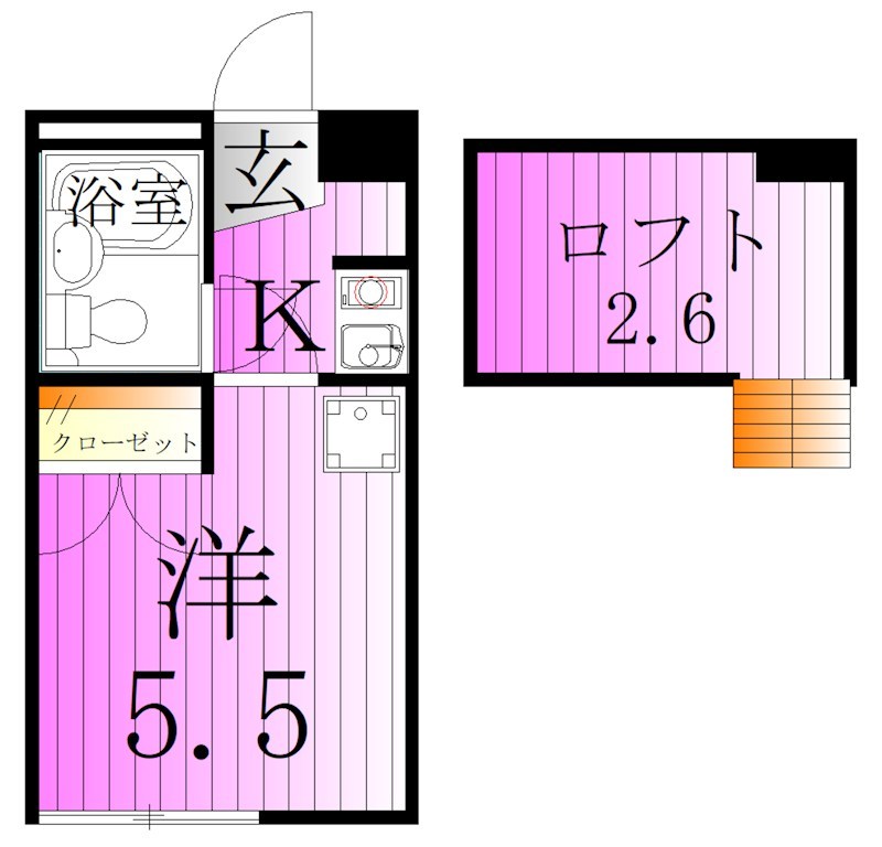 ブルーメアライ36B棟 間取り図