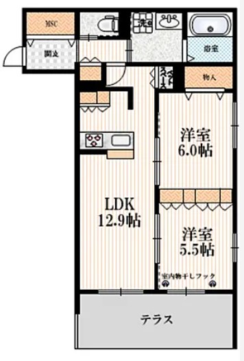 Le　Ciel 107号室 間取り