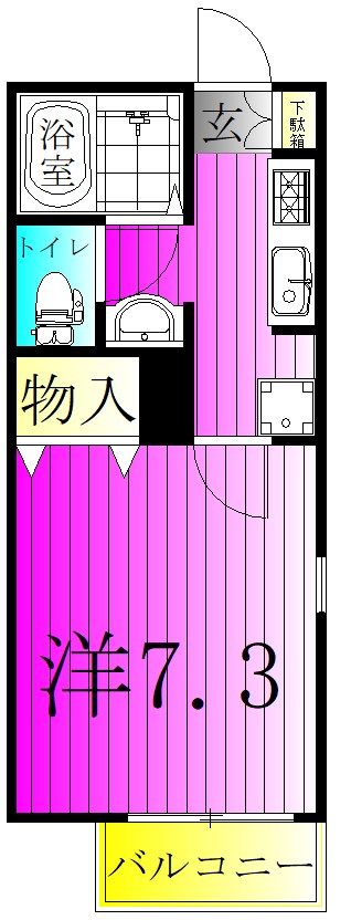 Ｓ－ＦＬＡＴ 201号室 間取り