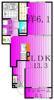 グラン　ポルトⅠ 102号室 間取り