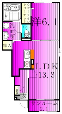 グラン　ポルトⅠ 103号室 間取り
