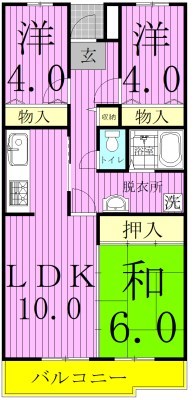 サンソレイユ松戸 204号室 間取り
