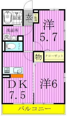外河原コーポＡ 間取り図