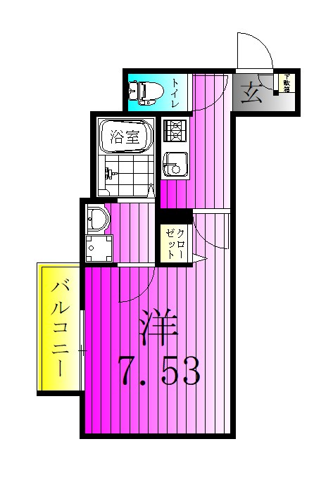 GRADUS北小金 101号室 間取り