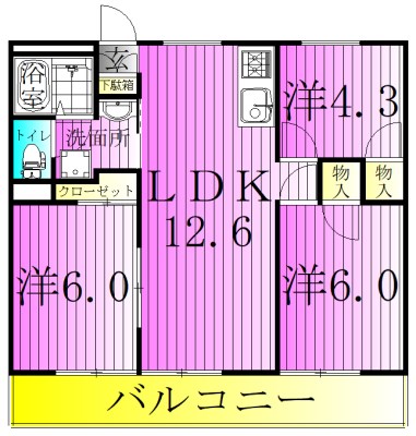 フレンドリーテラス六町 間取り図