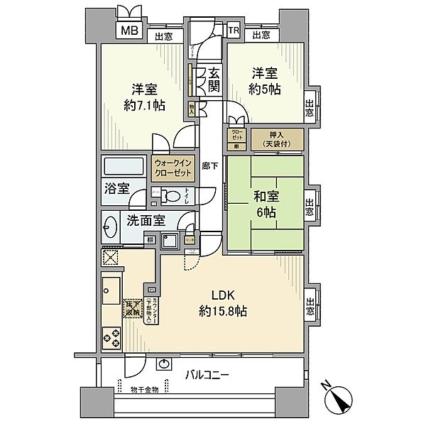 びゅうパルク柏中央町 1009号室 間取り