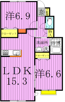 ママベル　Ａ 103号室 間取り