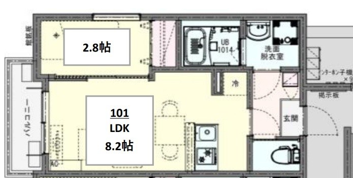 KLEIS鎌ケ谷 101号室 間取り