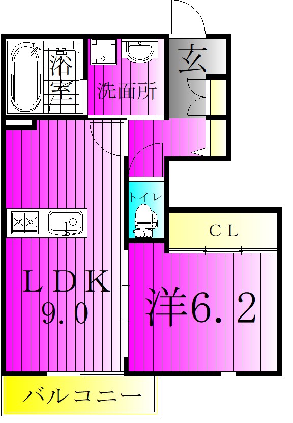 フローラ 103号室 間取り