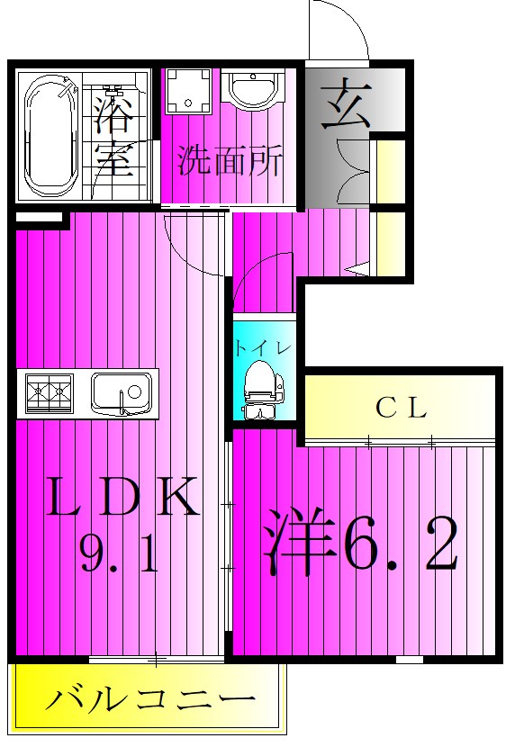 フローラ 104号室 間取り