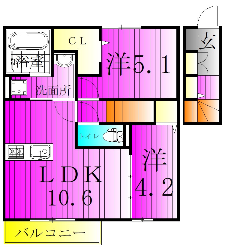 フローラ 201号室 間取り