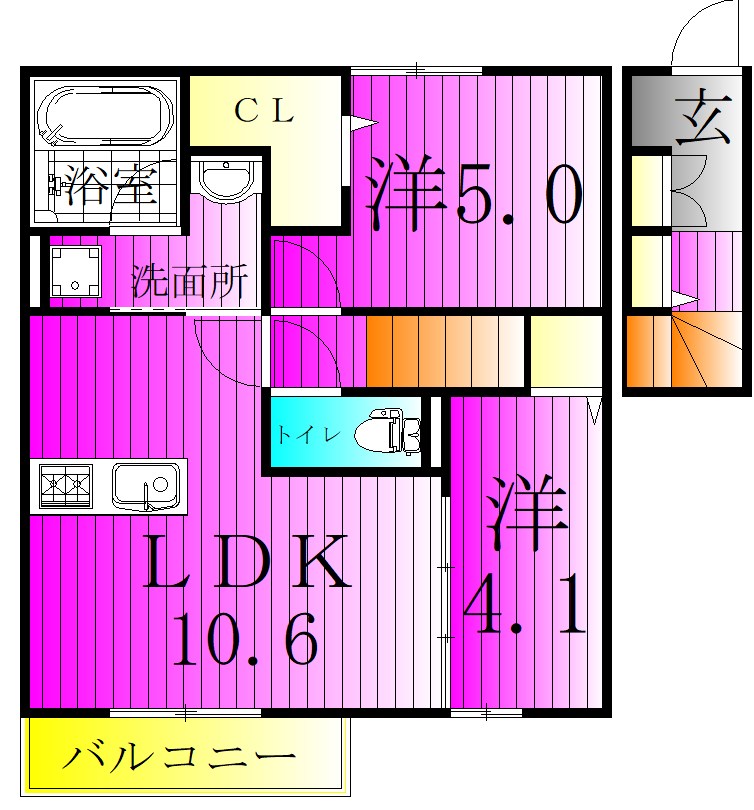 フローラ 203号室 間取り