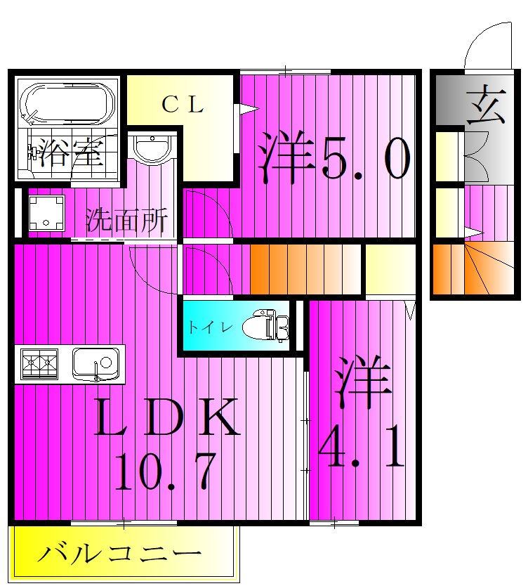 フローラ 204号室 間取り
