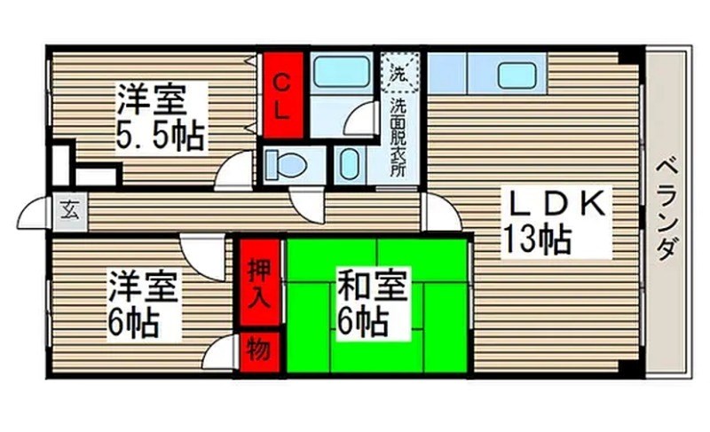 ラフィーネ新松戸 201号室 間取り