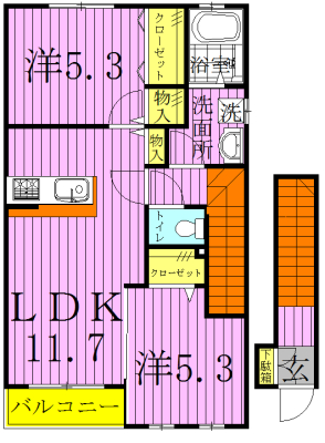 粋明館 203号室 間取り