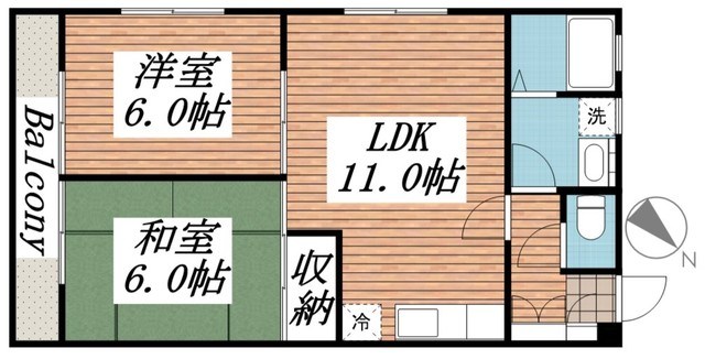 オレンジ・ペコ 201号室 間取り