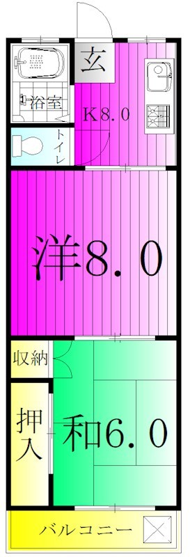 ことぶきハイツ 202号室 間取り