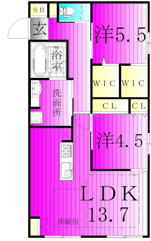アレーズＫＡＳＨＩＷＡＮＯＨＡ 103号室 間取り