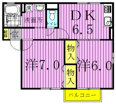 クレストＤ 201号室 間取り