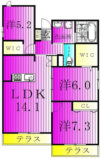 コロネードレジデンス 101号室 間取り