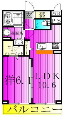 サウ・プラ  204号室 間取り