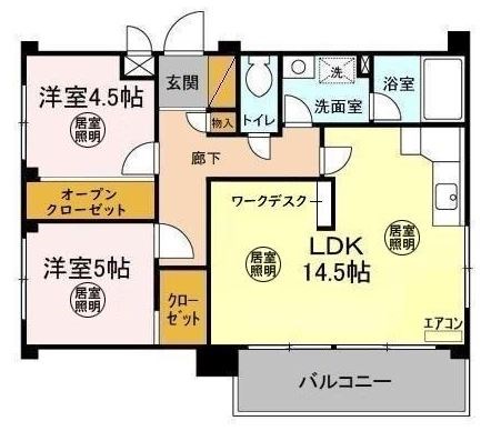 グレイスフルコート21 302号室 間取り