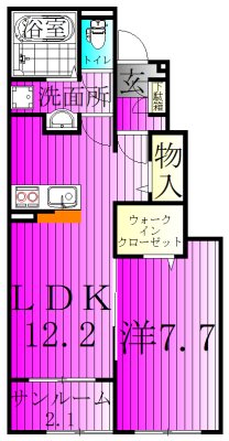 グラン　ポルトⅡ 103号室 間取り