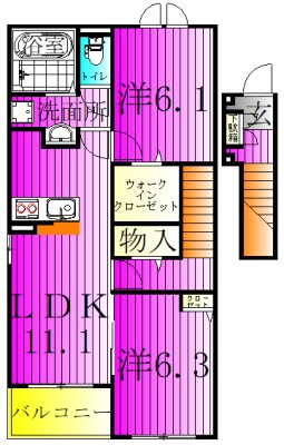 グラン　ポルトⅡ 204号室 間取り