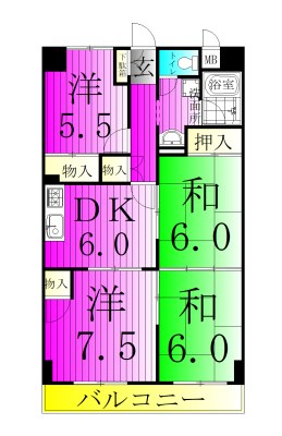 ユナイテッドマンション 503号室 間取り