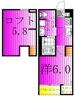 ｃａｓａ　ｖｅｃｃｈｉａ　Ⅱ　～　カーサベッキアツー　～ 102号室 間取り